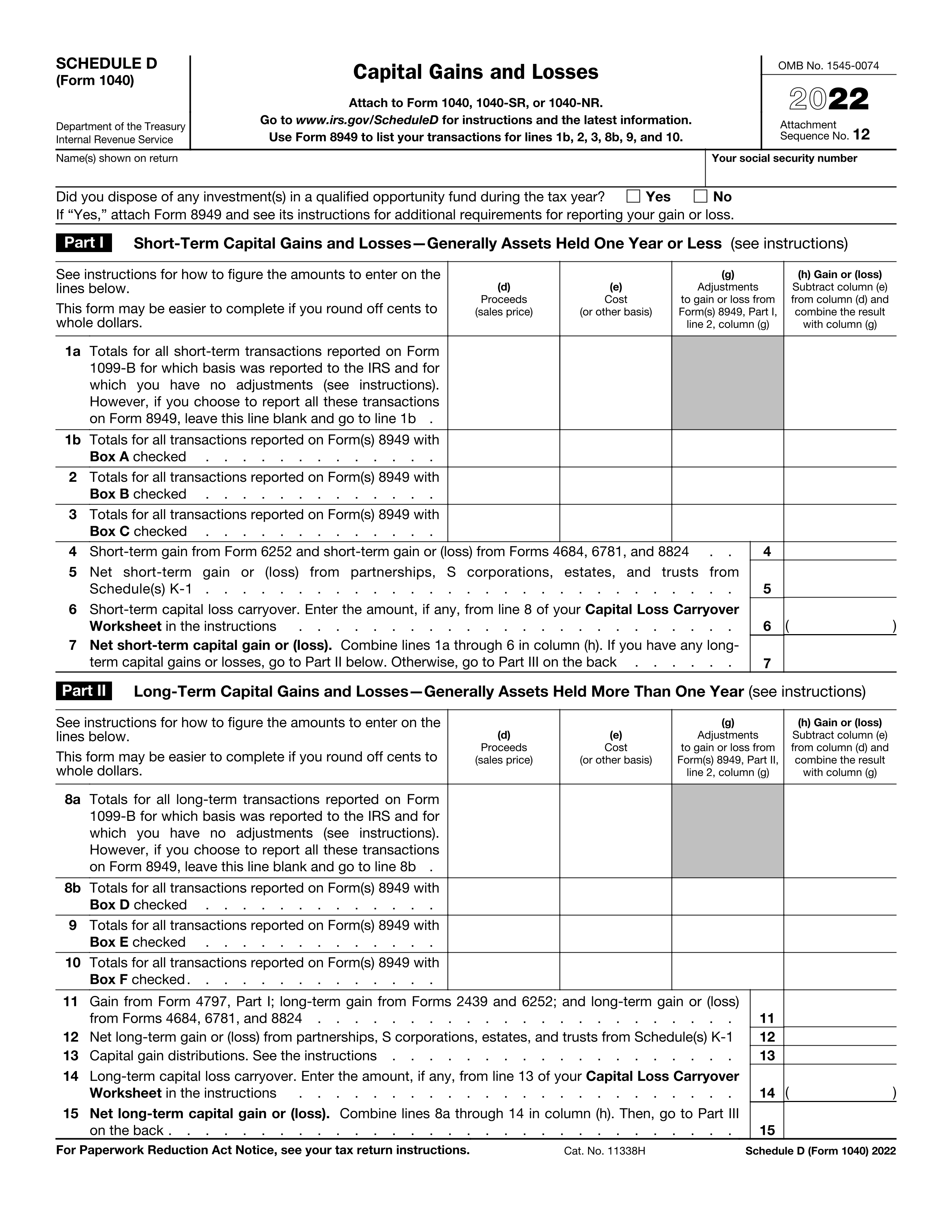 Schedule D Page 1