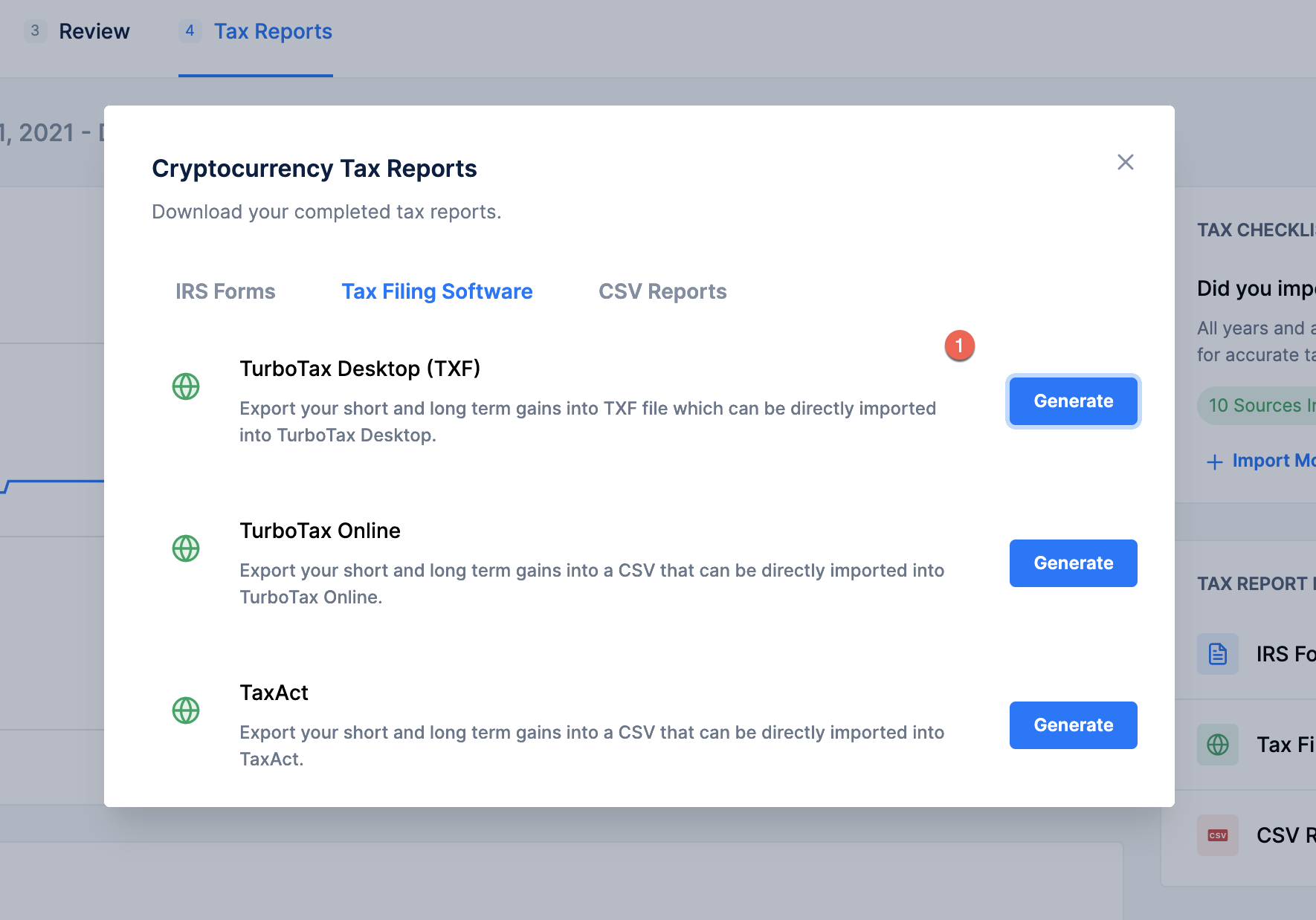 Crypto Trader Tax aka Coin Ledger Download Screen