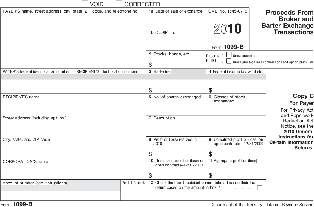 Form 1099-B 2010