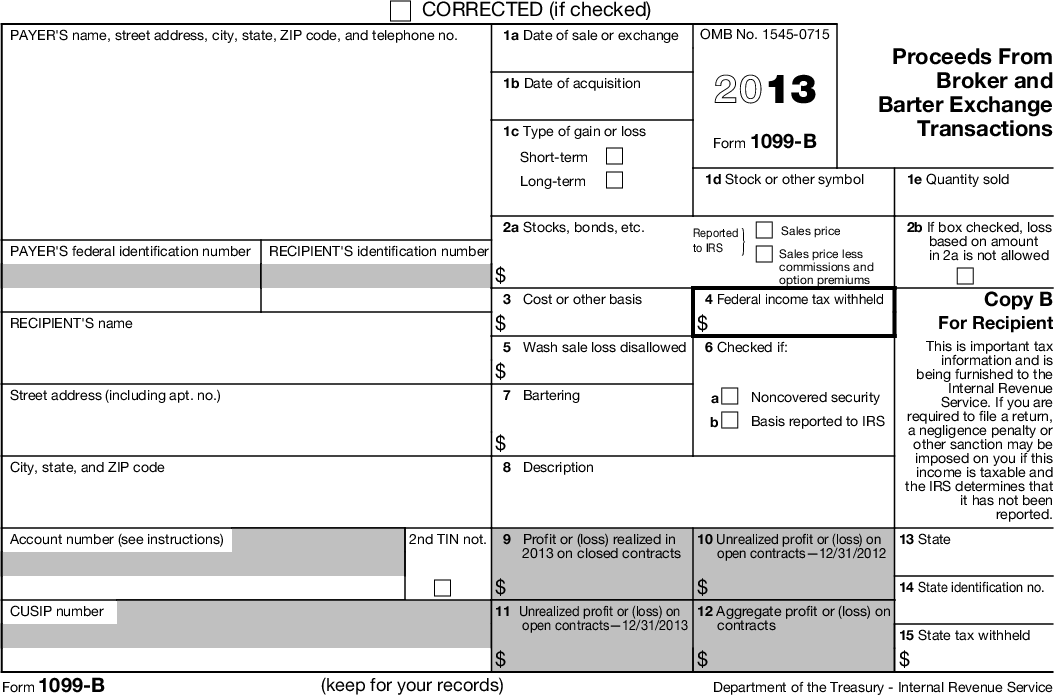 Form 1099-B 2013