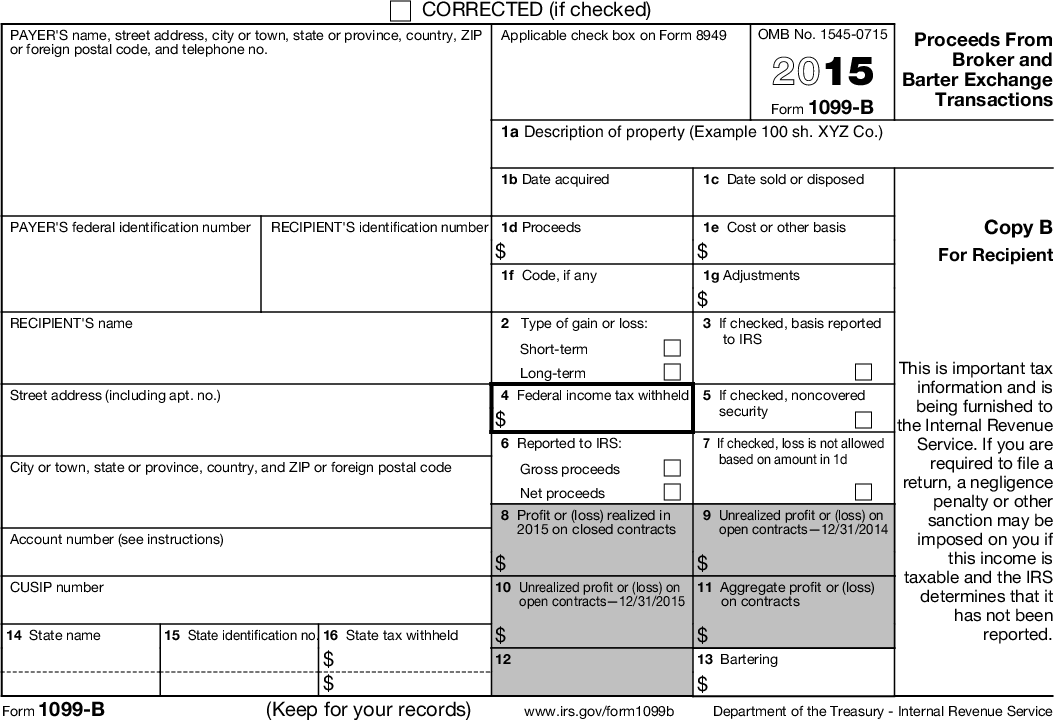 Form 1099-B 2015