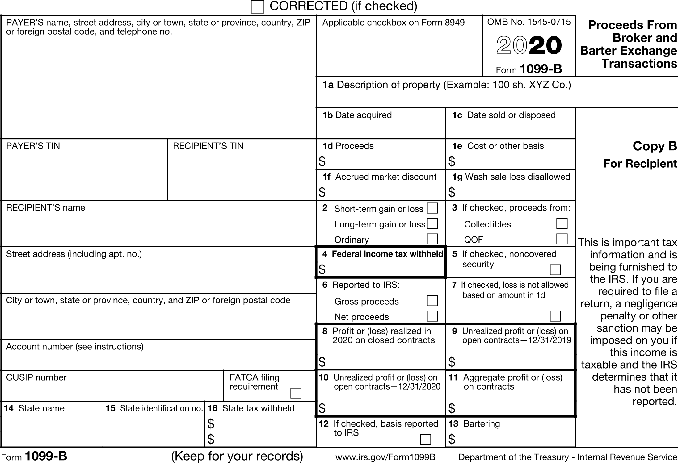 Form 1099-B 2020